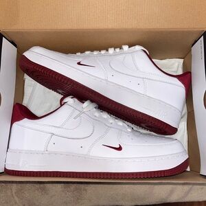 White and Red Sneakers AF1